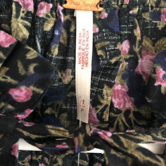 Brand New Free People Meant to Be Blouse Black Camo‎ For Women Size Small - Picture 7 of 8
